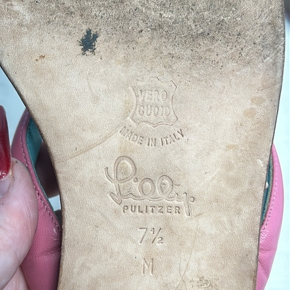 Lilly Pulitzer Princess Dasiy Pink Leather Sandals - Picture 8 of 10